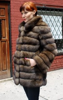 Natural sable short coat, exclusively from Marc Kaufman Furs