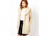 Faux Fur Cream Coat