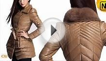 Women Down Leather Coat Designer Fashion Sheepskin Leather