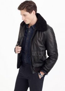 wallace-and-barnes-black-leather-jacket-for-men-sherpa-collar-flight-coat-2016